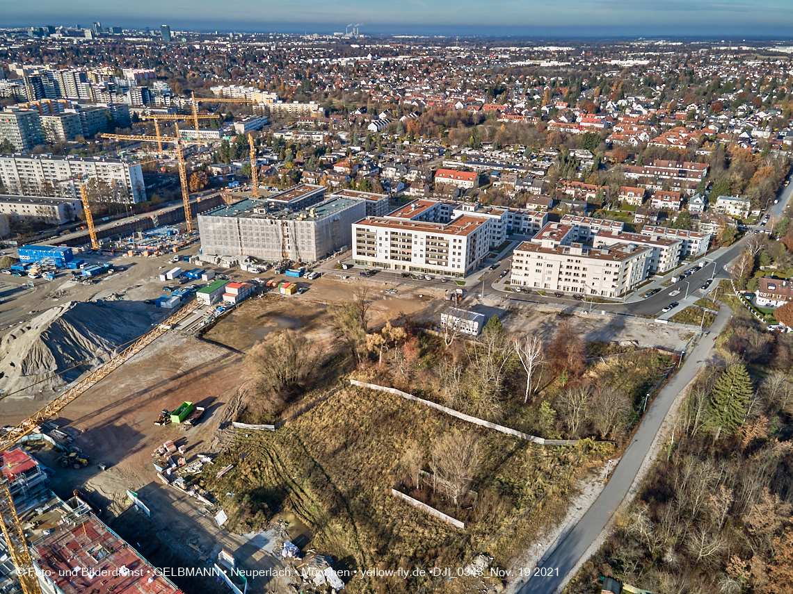 19.11.2021 - Luftbilder von der Baustelle Alexisquartier und Pandion Verde in Neuperlach 19.11.2021 - Luftbilder von der Baustelle Alexisquartier und Pandion Verde in Neuperlach